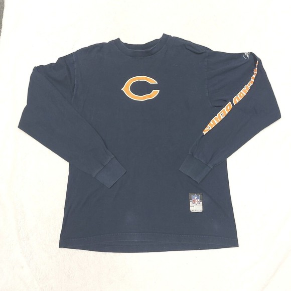 Reebok Men's Size Medium NFL Team Apparel Chicago Bears Navy Blue Long Sleeve - Picture 1 of 8